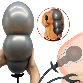 Expansão de 13cm de Diâmetro Plug Anal Inflável Vibrador Enorme Bomba Expansível Big Butt Plug Massagem de Próstata BDSM Bunda Dilatador Brinquedos Sexuais