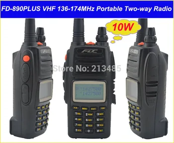 FDC FD-890 Mais 10Watt VHF 136-174MHz Profissional, Transceptor FM walkie talkie 10W 10km