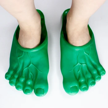 Festa De Halloween Suprimentos Engraçado Chinelos De Dedo Do Pé De Hulk Vinil Chinelos De Simulação De Sapatos Descalços Complicado-Falsificar Chinelos De Quarto Batata Sapatos