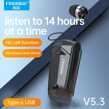 Fineblue Fone de ouvido sem Fio F520 é um Bluetooth 5.1 Fone de ouvido Com Vibração Número Alerta para Chamadas de Entrada e Controle de Voz SiRi