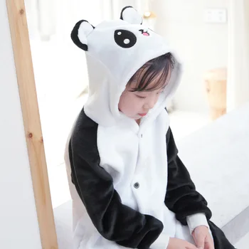 Flanela Animal Filhos Conjunto De Pijama De Inverno Com Capuz Anime Panda, Tigre, Zebra Cartoon Crianças Pijamas De Meninos Meninas Rapazes Raparigas Pijamas Macacão