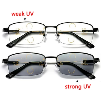 Flexível Fotossensíveis Multifocal Progressiva Óculos de Leitura Unissex Anti Luz Azul UV de Proteção Presbiopia Óculos