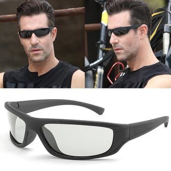 Fotossensíveis Óculos de sol de Condução Homens Polarizada Camaleão Descoloração de óculos de Sol para homens mudam de Cor Esporte da moda de Óculos de sol