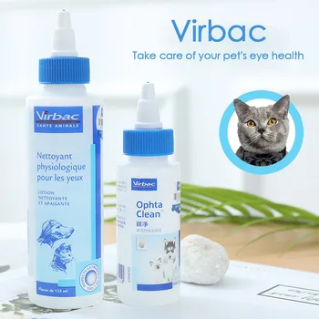 Francês Virbac Pet Eye Cleanser Olho Cuidados Solução para Cães e Gatos com Doença Ocular Tratamento 60ml