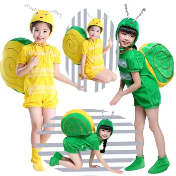Garoto de verde amarelo vermelho marrom caracol traje de Halloween, festa cosplay animal caracol roupas roupas para meninos meninas