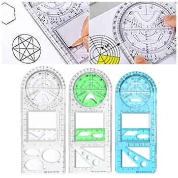 Geométrico Desenho Régua 3pcs Modelo de Costura Ferramenta de Medição de Plástico Projecto de Governantes para DIY Cartão de Artesanato Arte Desenho Pintura 2022