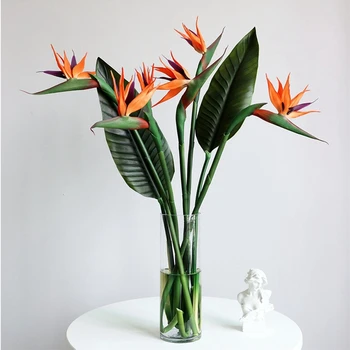 Grande Pássaro de Paraíso Artificial Flor Tropical Falso Céu, Ave Planta para Casa, Escritório de Decoração de Jardim Arranjo de Flor