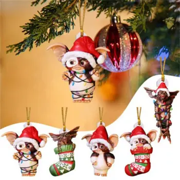 Gremlins Gizmo De Fadas De Luz Do Chapéu De Papai Noel Pendurado Natal Estatueta Enfeite Decoração Árvore De Natal Decoração