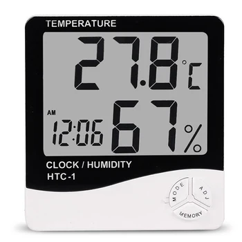 Higrômetro Termômetro Digital de Temperatura e Umidade Testador Relógio de Alarme de Sensor Sonda de LCD Para a Tatuagem Fonte de Maquiagem, Salão de Beleza