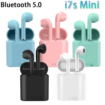 i7s Mini TWS fone de ouvido Bluetooth fone de ouvido sem Fio sport Music fones de ouvido com Caixa-carregador Microfone Para Xiaomi Huawei PK Pro4 5 Y50 V9 E7S