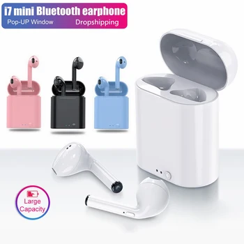 I7s TWS sem Fio Bluetooth Fones de ouvido estéreo Mini cancelamento de ruído fones de ouvido Bluetooth 5.0 Música fones de ouvido Para Huawei Xiaomi Samsung
