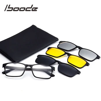 iboode Bifocal Óculos de Leitura Com o Magnético Polarizado Clipe em Óculos de sol dos Homens de Visão Noturna Drving Óculos de sol das Mulheres 3 Lentes