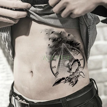 Impermeável da Etiqueta Temporária Tatuagem de Escorpião Voar aves nuvens escuras falso tatto flash tatoo tatouage temporaire para mulheres, homens menina