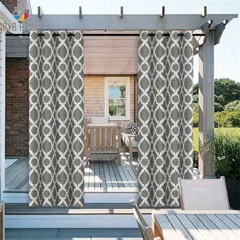 Impermeável exterior Marroquino padrão Impresso Cortina Pavilhão de Sombreamento Simples e Moderna Sala de estar, Varanda Quarto com Protetor solar
