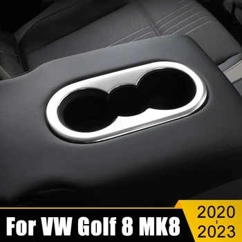 Inoxidável Traseira do Carro Copo de Água Titular de Quadro de Cobre Guarnição de Etiqueta Para a Volkswagen VW Golf 8 MK8 2020 2021 2022 2023 Acessórios