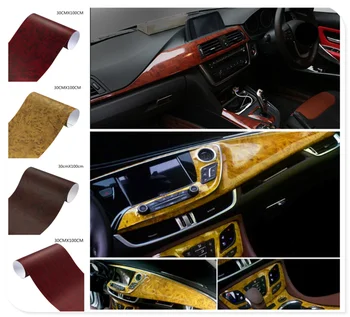 Interior do carro do filme grão de madeira da cor do papel de superfície brilhante console para a Volvo S90 XC90 XC V70 XC70 S80 Propriedade