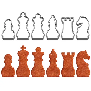 Internacional de Xadrez,3D Modelo de Plástico,Cortador de Biscoito,Peão,Rei,dama,Bispo,Torre,cavalo,Sushi e Frutos de Decoração do Bolo de Ferramentas
