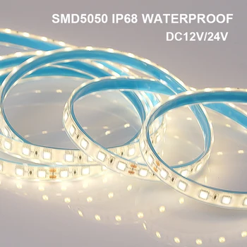 IP68 Waterproof Luzes de Tira conduzidas SMD5050 12V/24V led RGB Fita do Tubo da lâmpada Subaquática LED Exterior luzes para decoração de jardim Vermelho/Azul