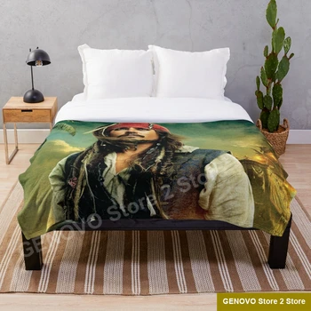 Jack Sparrow de Piratas do Caribe, Cinema, Filme, Cobertor de Impressão sob Demanda Decorativos Sherpa Mantas para o Sofá-cama Dom