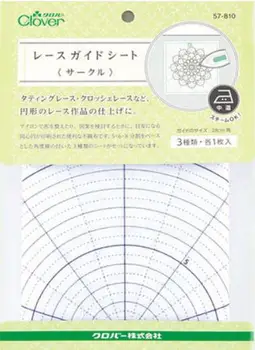 Japão 57-810 laço guia círculo folha de Nãotecido Ironable 3pcs/bag tamanho:28*28cm