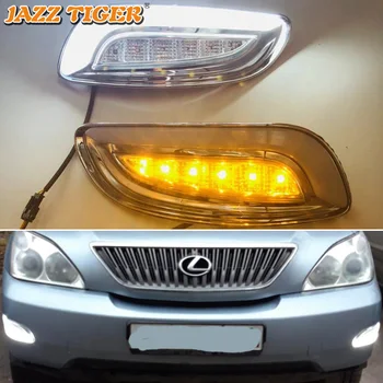 JAZZ TIGRE Amarelo Sinal de volta a Função de 12V do Carro DRL Lâmpada LED Daytime Running Light Para Lexus RX300 RX330 RX350 2003 - 2008 2009
