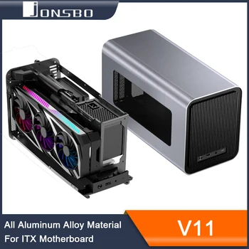 JONSBO V11 Caso PC Todo de Alumínio Liga de Computador de Casa Caso Pull-out de Alta eficiência de Ventilação para placa-Mãe ITX