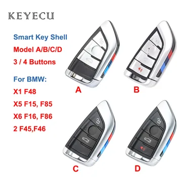 Keyecu Sem o Smart Remote Chave Shell Case Capa para BMW X1 F48, X5 F15 F85, X6 F16 F86, 2 F45 F46 (Apenas invólucro Exterior)