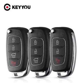 KEYYOU 3 4 Botões Smart Remote Chave do Carro Shell Case Para Hyundai Auto Chave do Carro Shell de Substituição Sem Maiúsculas