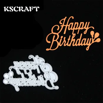 KSCRAFT Feliz Aniversário Corte Morre Stencils para DIY Scrapbooking/álbum de fotos Decorativo em Relevo o Papel de DIY Cartões