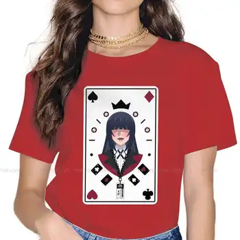 Lazer O Pescoço Camiseta Kakegurui Hyakkaou Yumeko Anime Puro Algodão Camiseta Básica Roupas de Menina 5XL de grandes dimensões