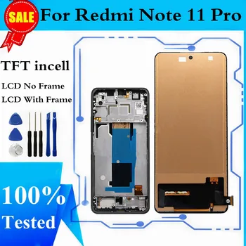 LCD Para Xiaomi Redmi Nota 11 Pro Visor LCD Touch Screen Digitalizador Assembly Com Moldura Para Redmi Nota 11 Pro Plus LCDs Substituir