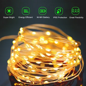 LED a Lâmpada Solar Exterior Luzes de corda 8 Modo de 200 LEDs de Fadas Férias, Festa de Natal, Guirlanda Jardim Solar Impermeável 10m