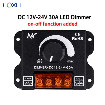 LED Interruptor Dimmer DC12V-24V 30A Max Regulador de Tensão Ajustável Controlador De LED Tira de Fita Lâmpada LED de Iluminação de reguladores de Tensão