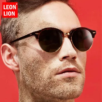 LeonLion 2021 Óculos Redondos Homens de Liga de Óculos para os Homens/Mulheres que Marca o Designer de Óculos de sol das Mulheres do Vintage Luneta Soleil Homme
