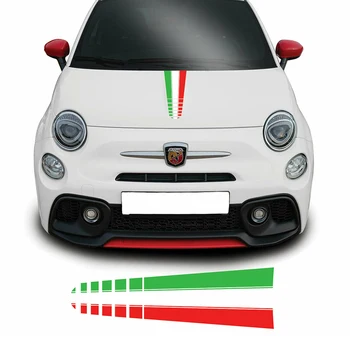 Linha De Fade Bandeira Italiana Bonnet Stripe Para O Fiat 500 Abarth 595 Vinil Decalque Gráfico
