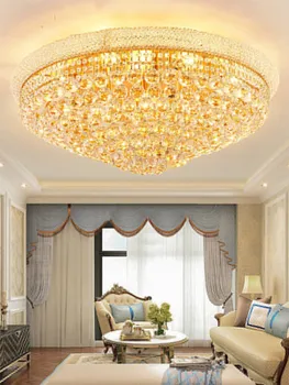 Luxo led moderna sala de estar Golden Lustre de Cristal quarto, sala de jantar, lâmpada de teto