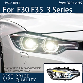Luz de carro Para a BMW F30 F35 2013-2019 Série 3 LED DRL Faróis dianteiros automáticos de Montagem de Atualização Bicofal Lente dos Olhos do Anjo Acessórios de Design