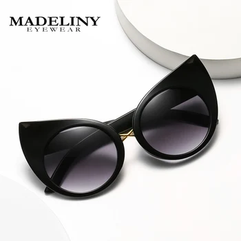 MADELINY Oversize Vintage, Óculos de sol das Mulheres de Olhos de Gato Marca de Designer de Moda Feminina Óculos de Sol com Tons Senhora de Óculos oculos MA399