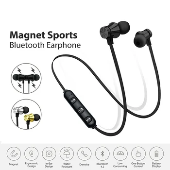 Magnética sem Fio Bluetooth Fone de ouvido Suor Em-Ear Fone de ouvido Estéreo Esporte Auricular Fone de ouvido Com Microfone Fone de ouvido Para Andriod & IOS