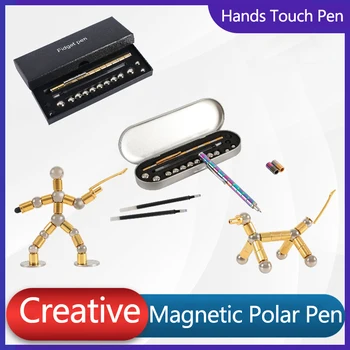 Magnético caneta Magnética Polar Caneta de Metal Ímã Modular Acho Tinta Brinquedo Estresse Inquietações Stress Foco Mãos Caneta de Toque da Caneta Apagável