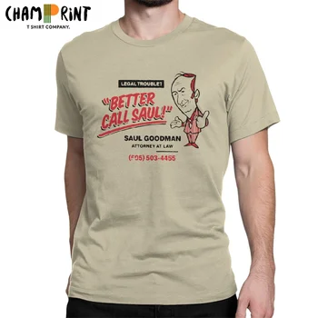 Melhor Chamar de Saul, Saul Goodman T-Shirts para os Homens de Algodão Vintage T-Shirts de Gola Redonda Série de Tv, Camisetas de Manga Curta Tops de Chegada