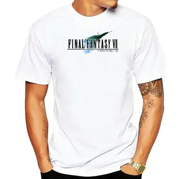 Mens Jogo Final Fantasy VII FF7 Tee Branco 100% Algodão Manga Curta-O-Tops com Decote em camisa de T-Shirts 3 Estilos