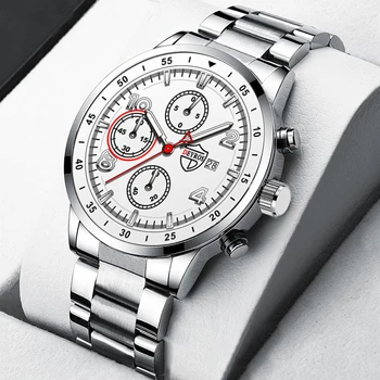 Mens Relógios de Moda de Luxo Aço Inoxidável de Quartzo do Relógio de Pulso para Homens de Negócios Casual de Couro Luminoso do Relógio relógio masculino