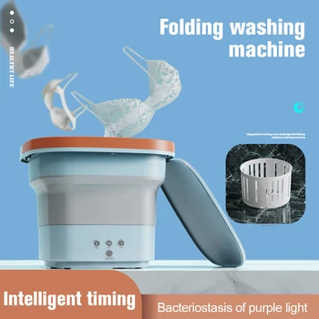 Mini Portátil, Máquina de Lavar roupa com Secador de Balde de Roupa, serviço de Lavandaria Meias máquina de lavar roupa interior de Secagem de Dobramento Máquina de Lavar roupa de Viagem