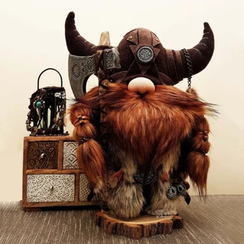 Miniatura Guerreiro Viking Gnome Estatueta Em Resina Secretária Figura Interior De Decoração De Casa De Estética, Sala De Escritório Estátua Tabela De Arte Colecionáveis