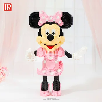 MInnie Mouse Diamante Blocos de Construção de Micro Modelo 3D da Disney Mickey Mouse Mini Tijolos Figuras Para a Criança de Aniversário Brinquedos