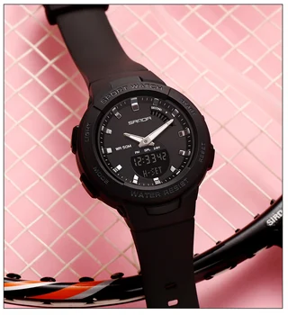 Moda Sanda Top De Luxo Novo Das Mulheres Relógio Do Esporte Militar Impermeável Multifuncional Digital Do Diodo Emissor De Quartzo Relógio Feminino
