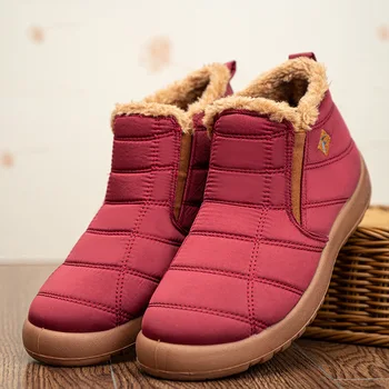 Mulheres Botas de 2022 Novos Sapatos de Inverno para Mulheres Botas de Neve, Botas de Salto Baixo Mujer Manter Aquecido Impermeável Tornozelo Botas de Inverno Botte Femme