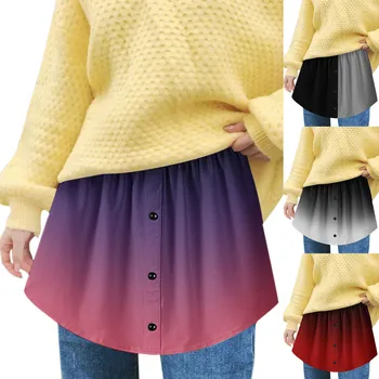 Mulheres de Mini Extensões de Todos-jogo Ajustável Camadas Falso Superior Hemline Camisa Extensor de Baixo Com Elástico na Cintura Banda de Mini Saia