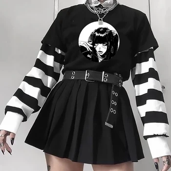 Mulheres T-shirt de algodão gothic lolita roupas de estilo graphic tee verão Harajuku vintage de hip-hop e streetwear kawaii tops mulheres 2022